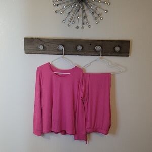 NWOT Joyspun Pink  Long Sleeve Pajama Set SZ 2X